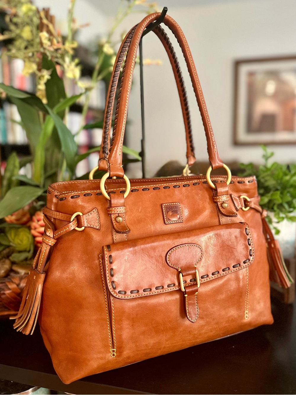 Dooney & Bourke Florentine Leather Front Pocket Shoulder Bag